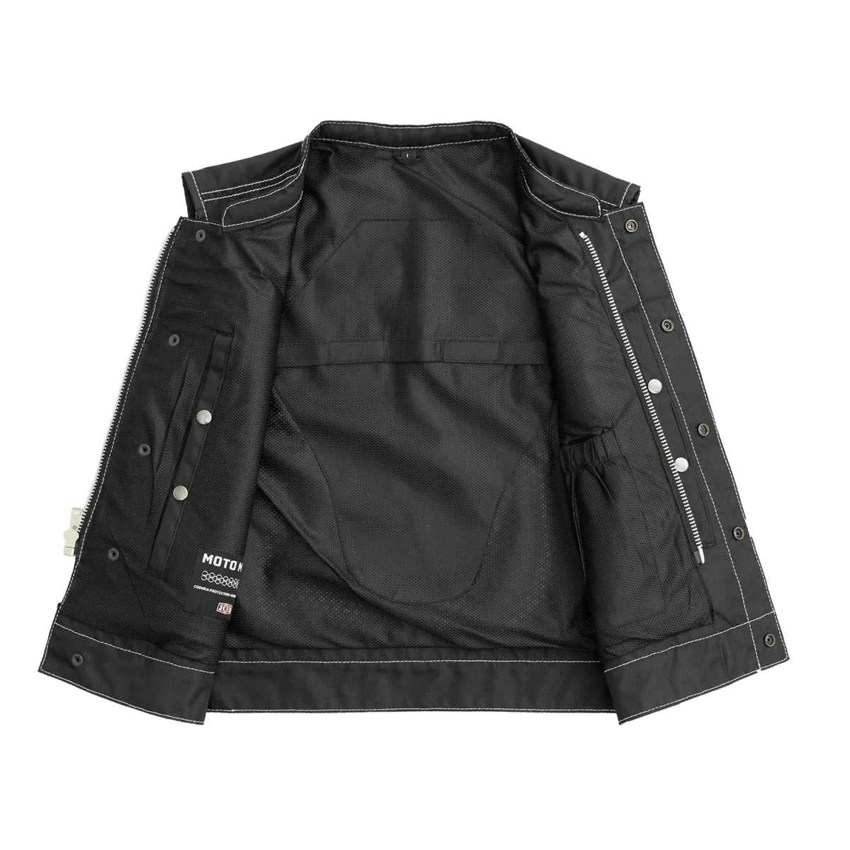 Men's Motorcycle Vest-Lowrider cut in Moto Mesh material