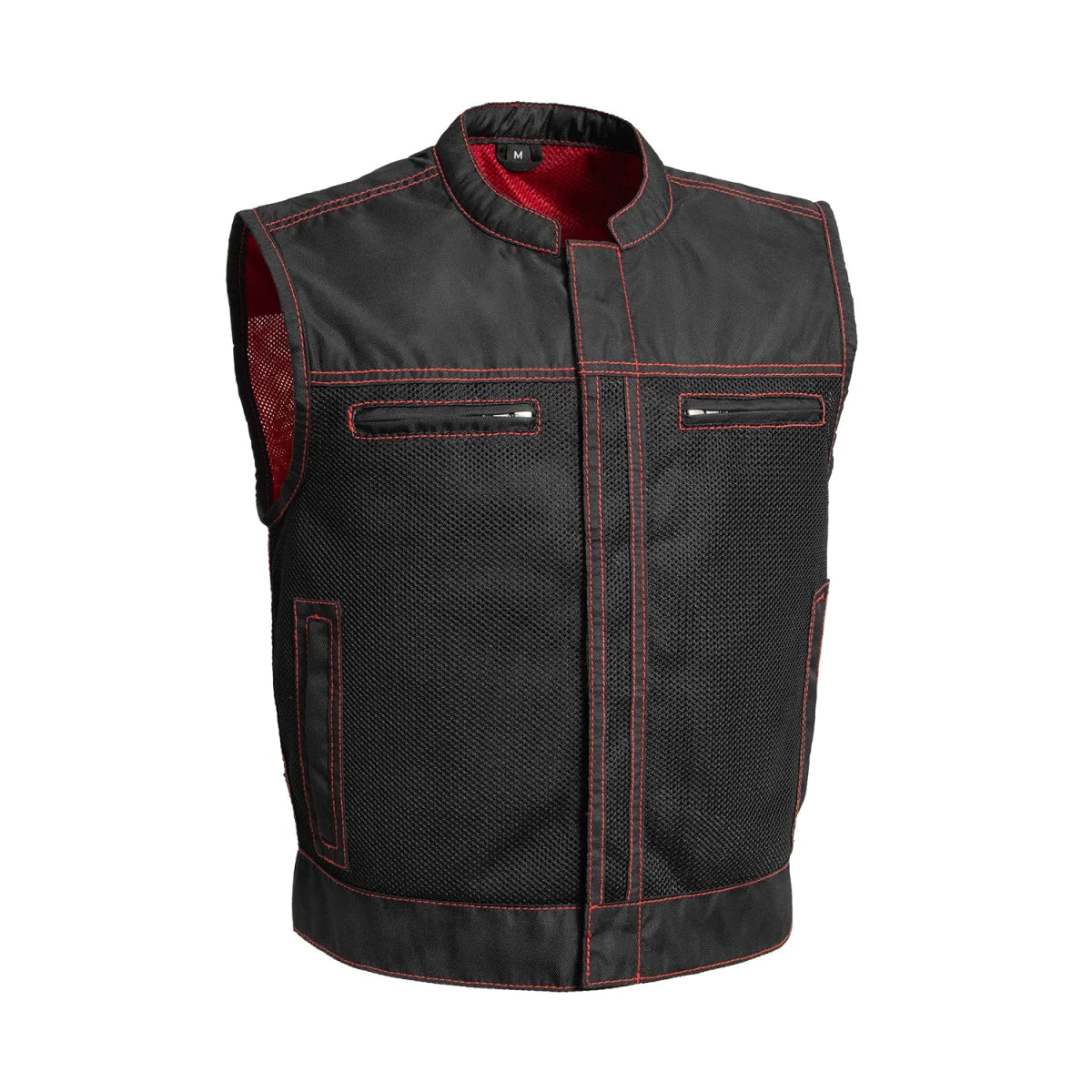 Men's Motorcycle Vest-Lowrider cut in Moto Mesh material