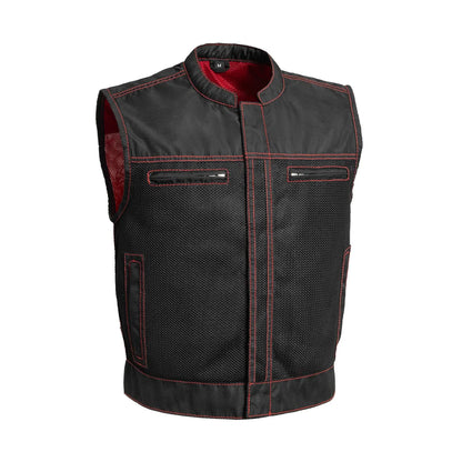 Men's Motorcycle Vest-Lowrider cut in Moto Mesh material