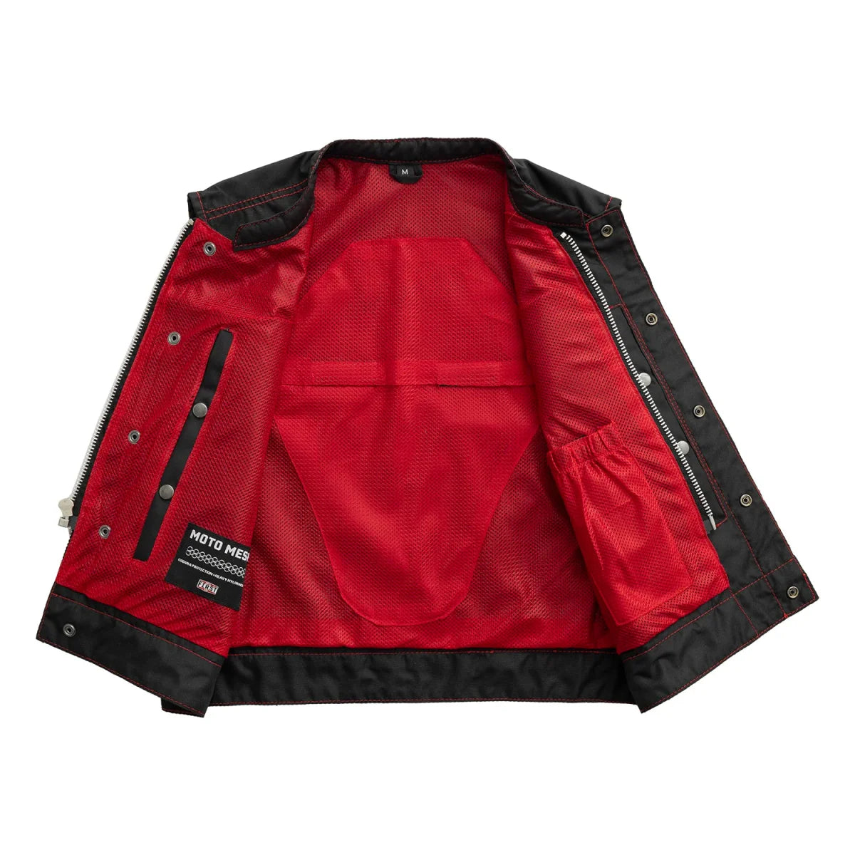 Men's Motorcycle Vest-Lowrider cut in Moto Mesh material