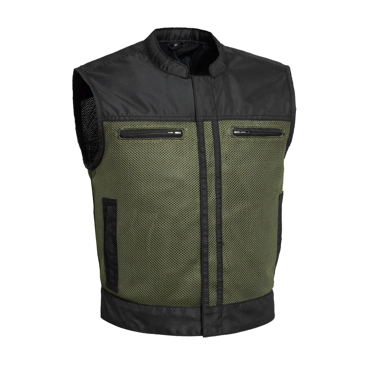 Men's Motorcycle Vest-Lowrider cut in Moto Mesh material