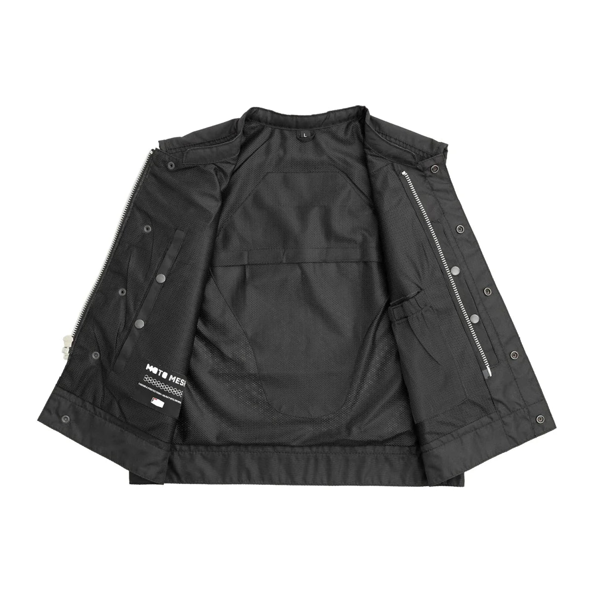 Men's Motorcycle Vest-Lowrider cut in Moto Mesh material