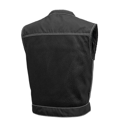 Men's Motorcycle Vest-Lowrider cut in Moto Mesh material