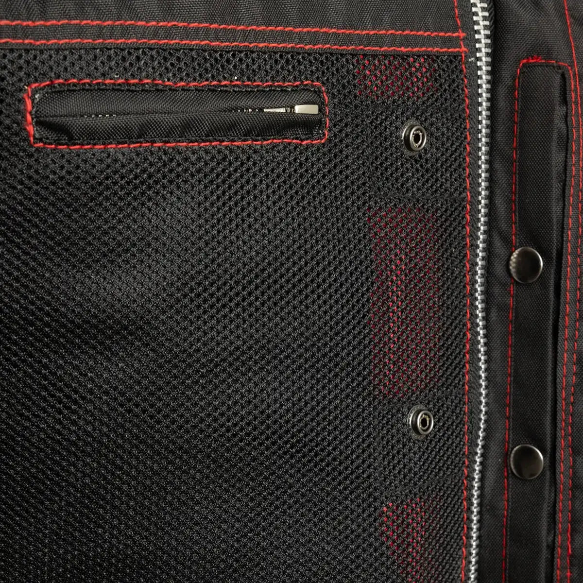 Men's Motorcycle Vest-Lowrider cut in Moto Mesh material