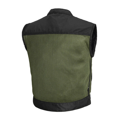 Men's Motorcycle Vest-Lowrider cut in Moto Mesh material
