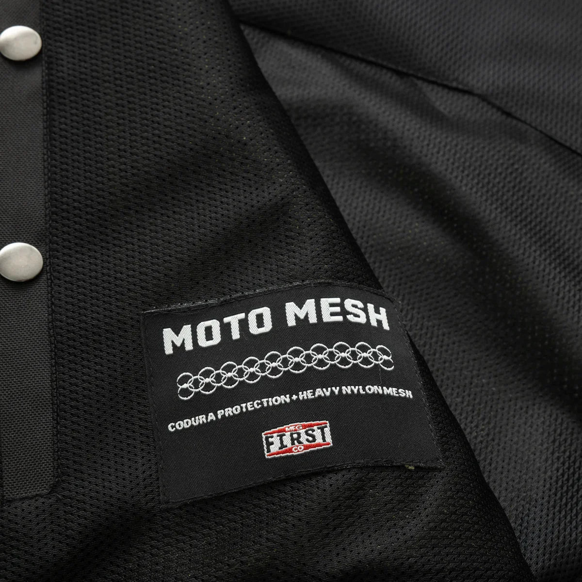 Men's Motorcycle Vest-Lowrider cut in Moto Mesh material