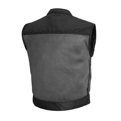 Men's Motorcycle Vest-Lowrider cut in Moto Mesh material