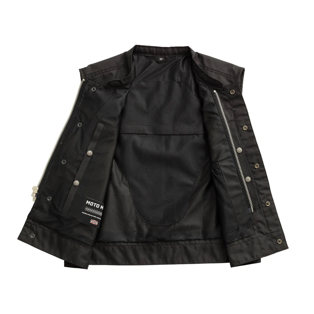 Men's Motorcycle Vest-Lowrider cut in Moto Mesh material