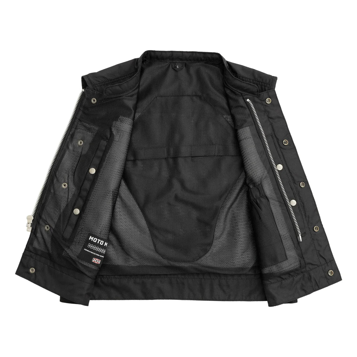 Men's Motorcycle Vest-Lowrider cut in Moto Mesh material
