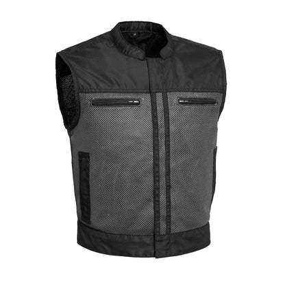 Men's Motorcycle Vest-Lowrider cut in Moto Mesh material