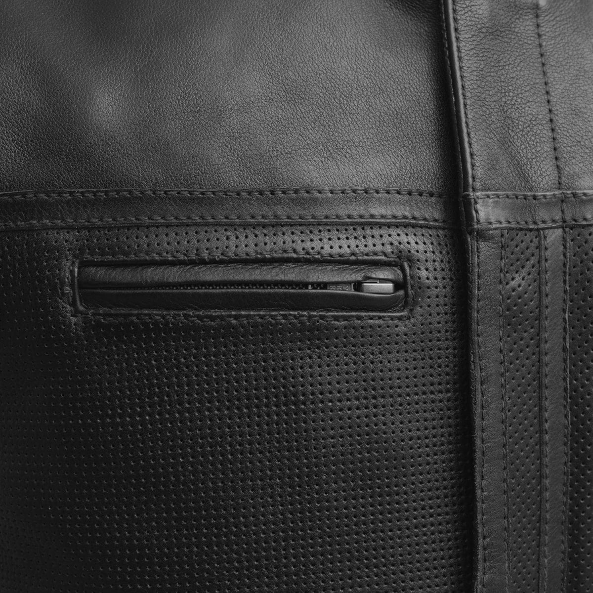 Men's Leather Vest- Lowrider Perforated