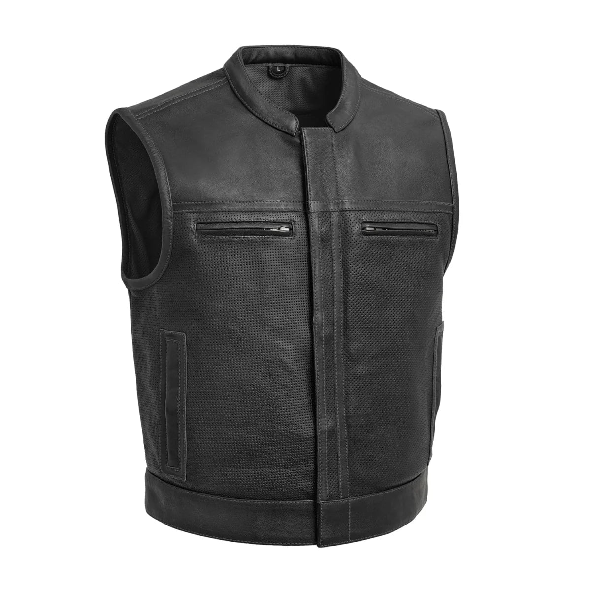 Men's Leather Vest- Lowrider Perforated