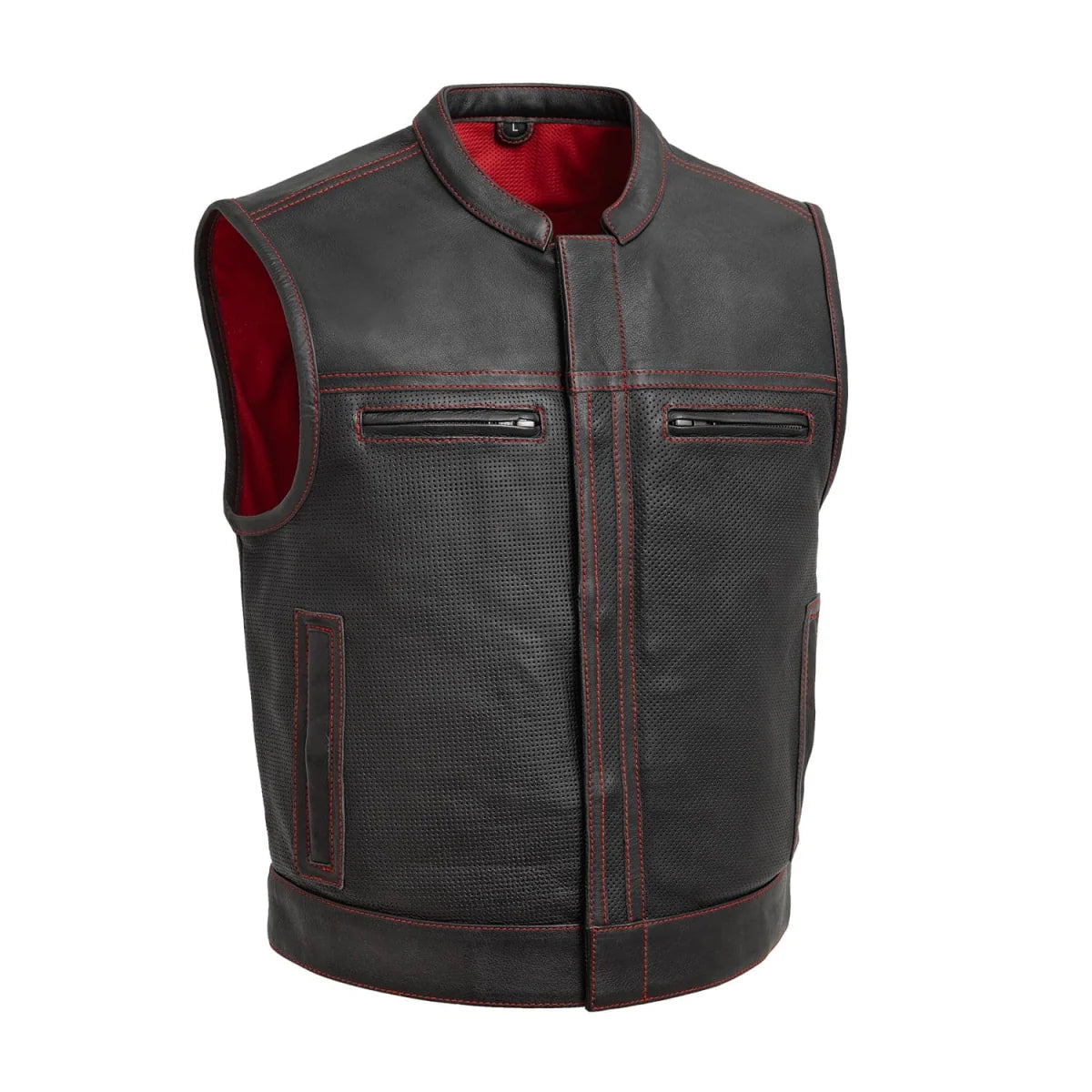 Men's Leather Vest- Lowrider Perforated