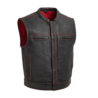 Men's Leather Vest- Lowrider Perforated