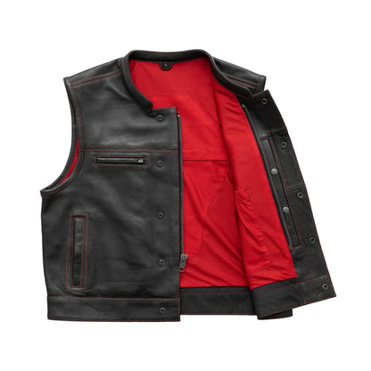 Men's Leather Vest- Lowrider Perforated