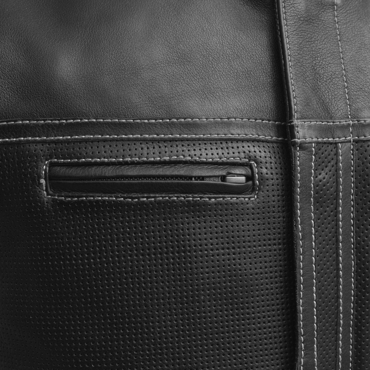 Men's Leather Vest- Lowrider Perforated