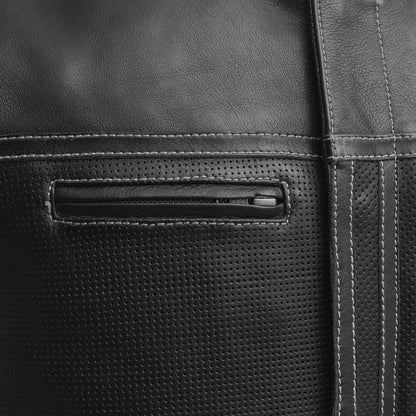 Men's Leather Vest- Lowrider Perforated