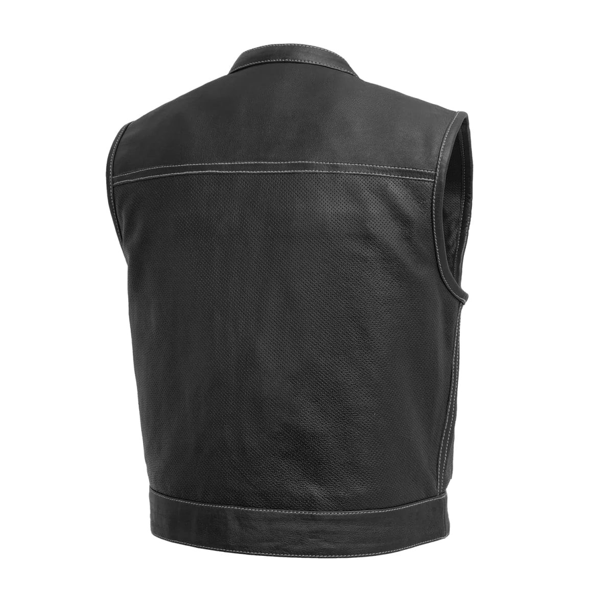 Men's Leather Vest- Lowrider Perforated