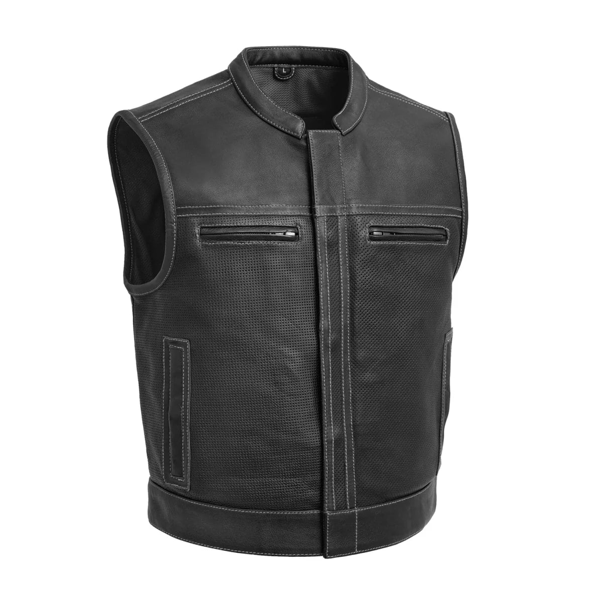 Men's Leather Vest- Lowrider Perforated