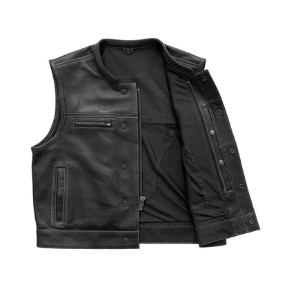 Men's Leather Vest- Lowrider Perforated
