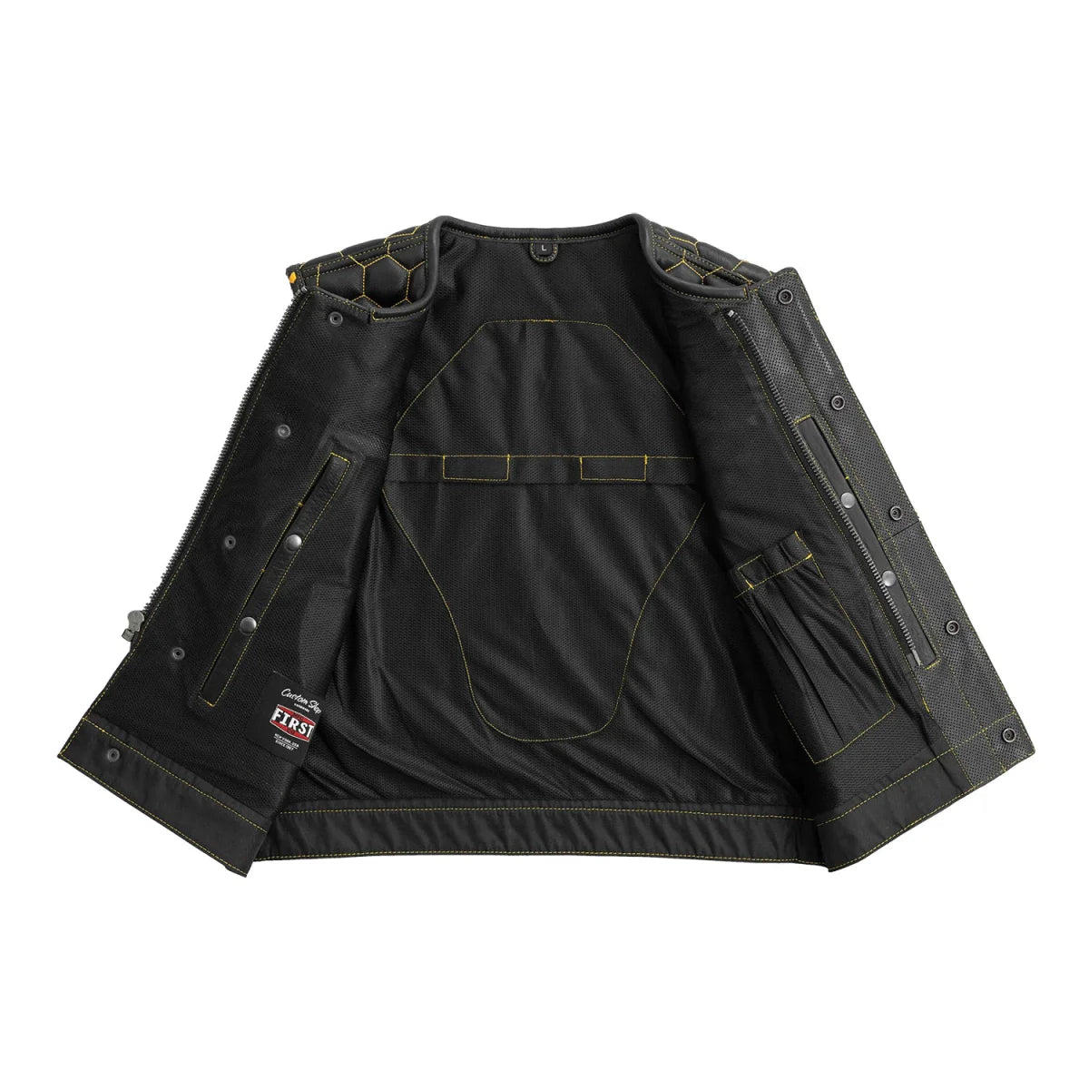 Men's Club Style Leather Vest- Lowside Hornet Perforated