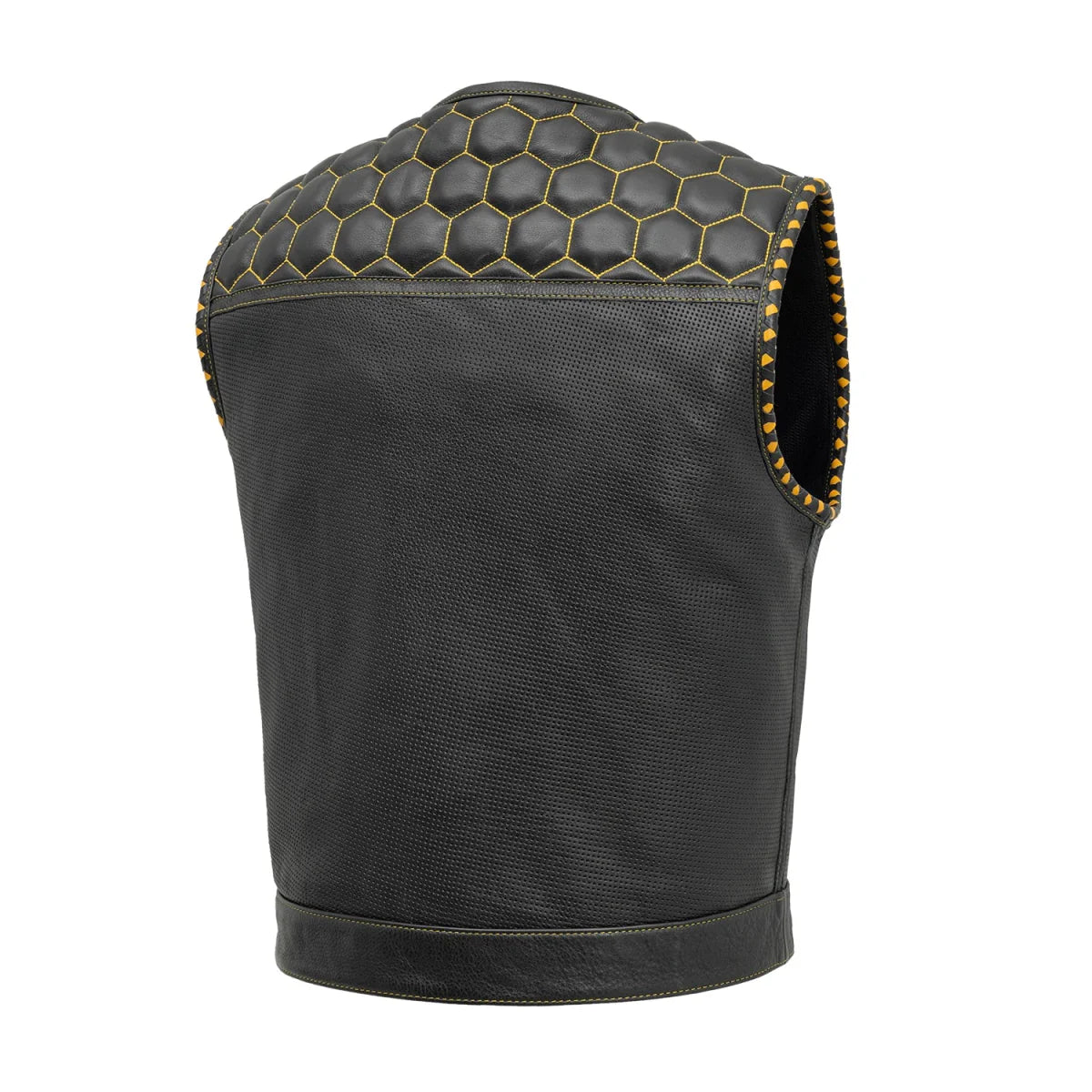 Men's Club Style Leather Vest- Lowside Hornet Perforated
