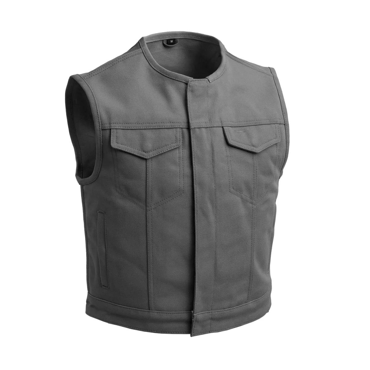 Men's Lowside Motorcycle Canvas Vest in Grey