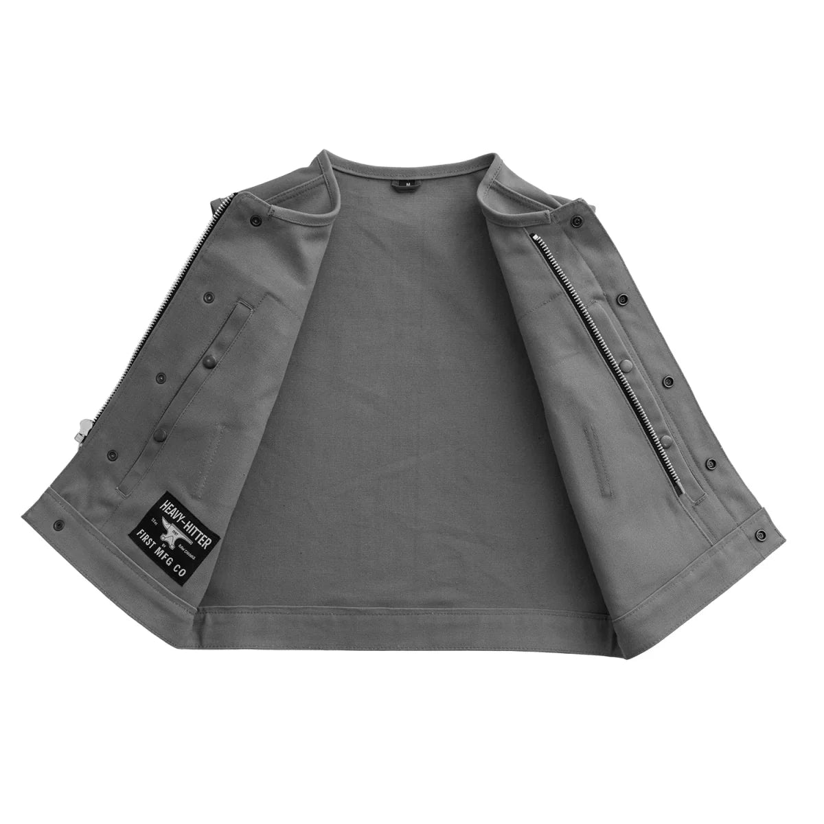 Men's Lowside Motorcycle Canvas Vest in Grey