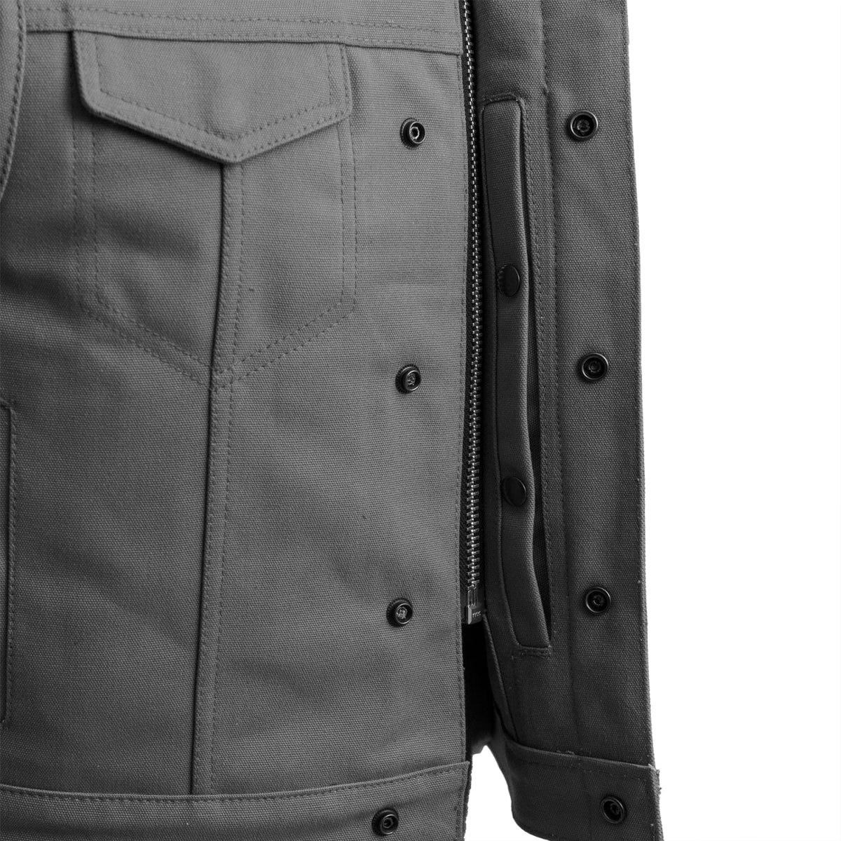 Men's Lowside Motorcycle Canvas Vest in Grey