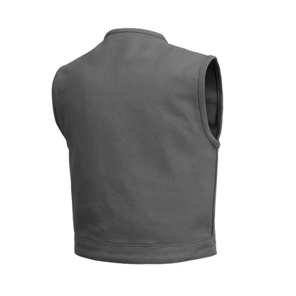 Men's Lowside Motorcycle Canvas Vest in Grey