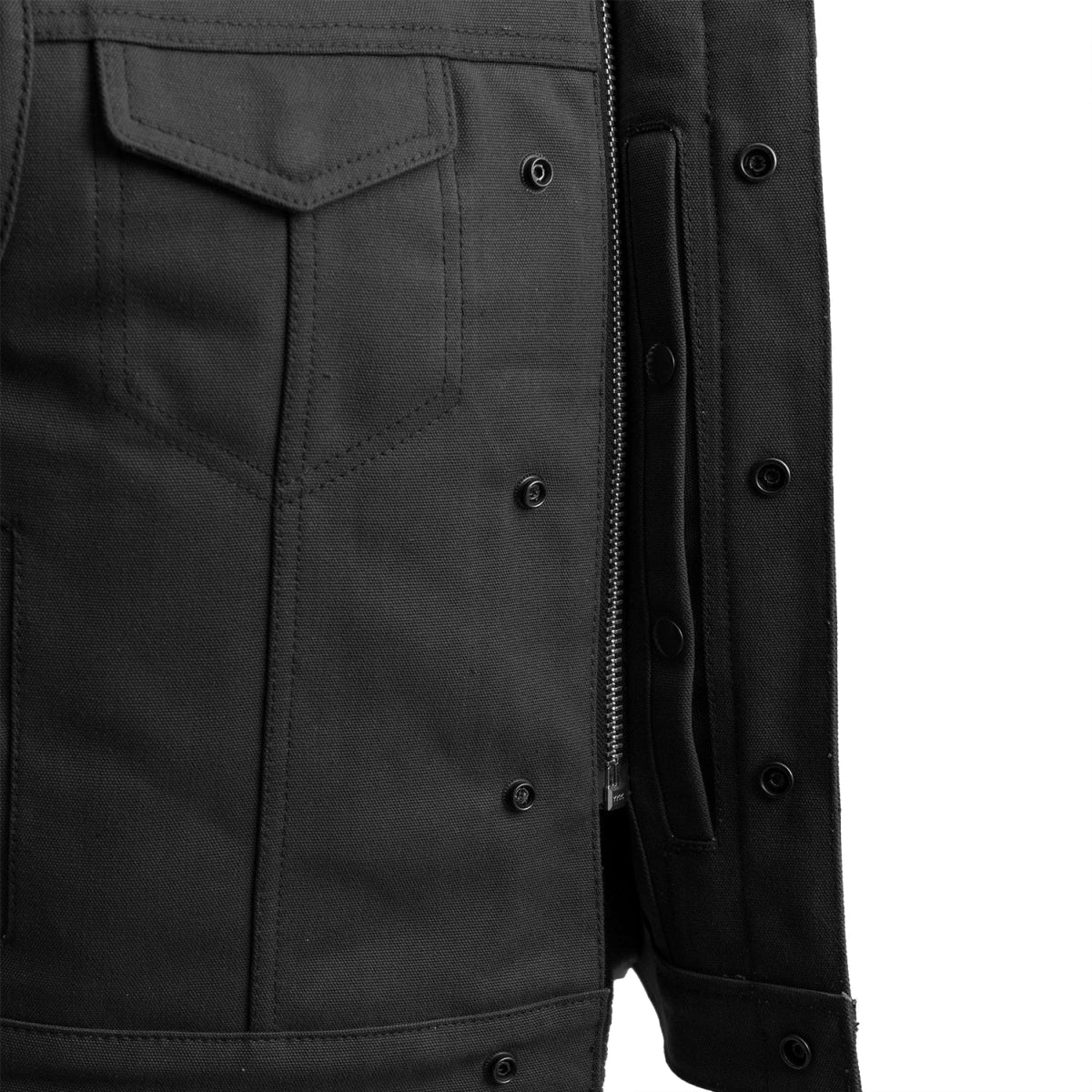 Men's Motorcycle Canvas Vest "Lowside" Black