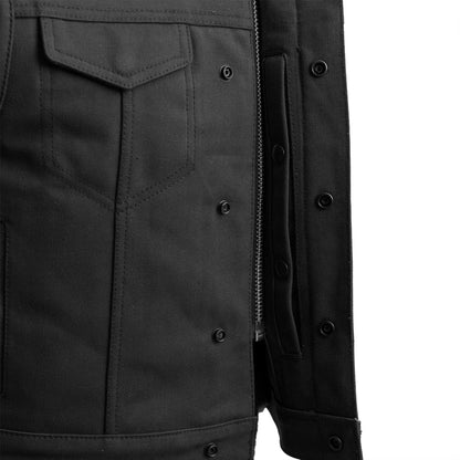 Men's Motorcycle Canvas Vest "Lowside" Black