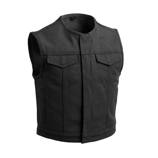 Men's Motorcycle Canvas Vest "Lowside" Black