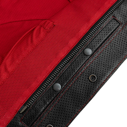 Men's Perforated Club Style Leather Motorcycle Vest- Lowside