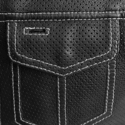 Men's Perforated Club Style Leather Motorcycle Vest- Lowside