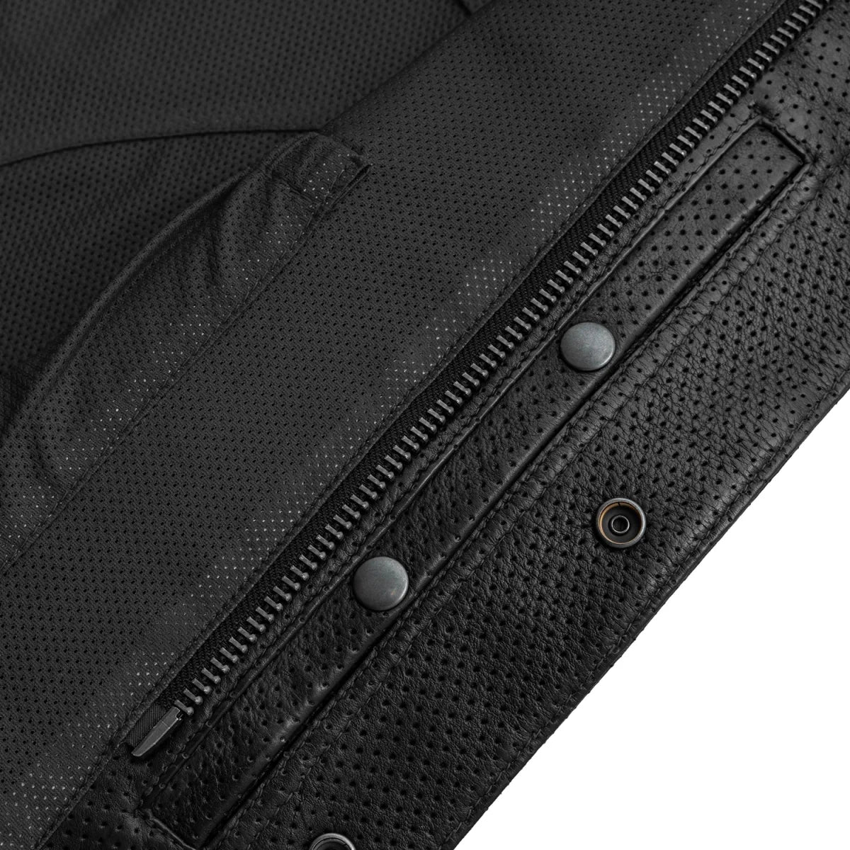 Men's Perforated Club Style Leather Motorcycle Vest- Lowside