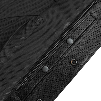 Men's Perforated Club Style Leather Motorcycle Vest- Lowside