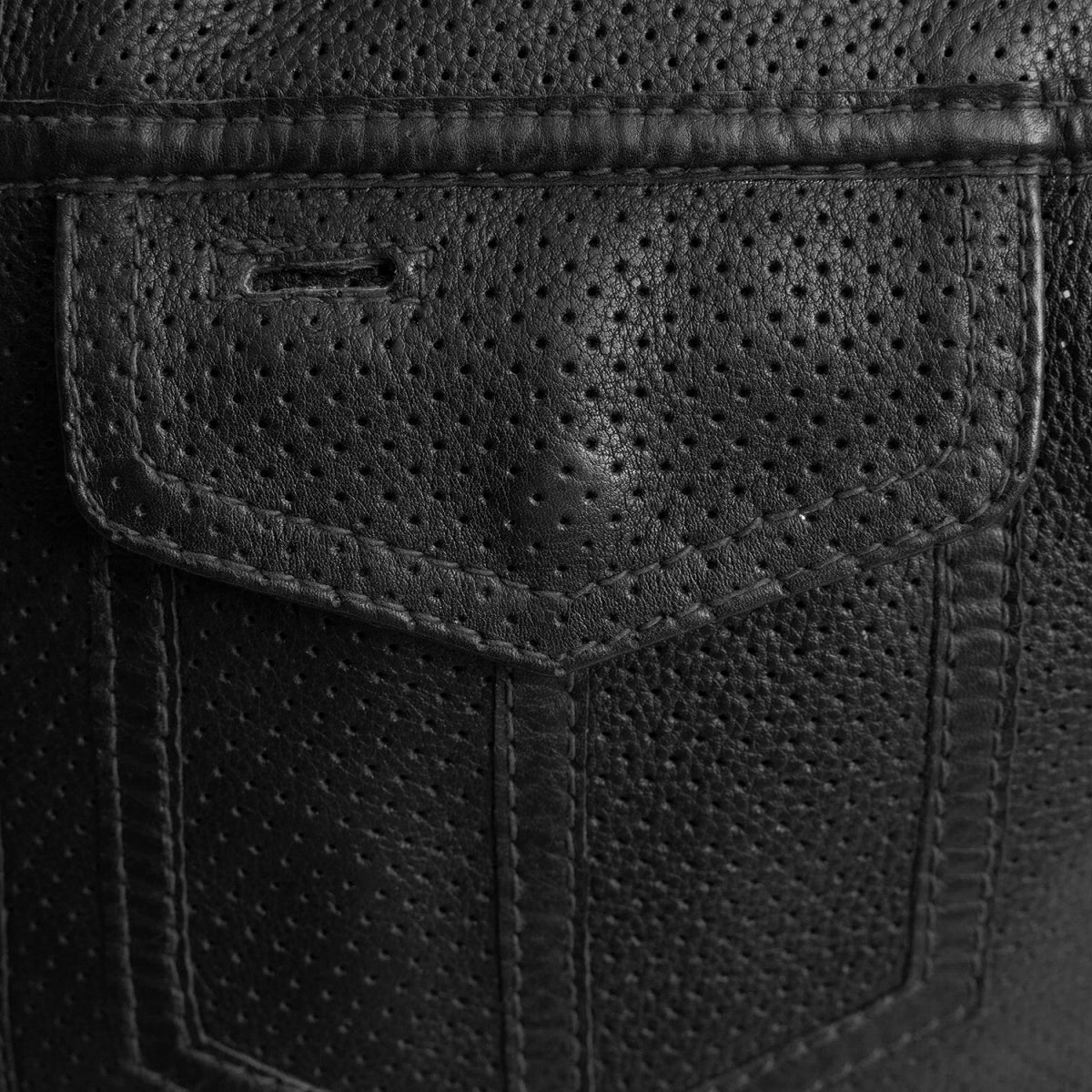 Men's Perforated Club Style Leather Motorcycle Vest- Lowside
