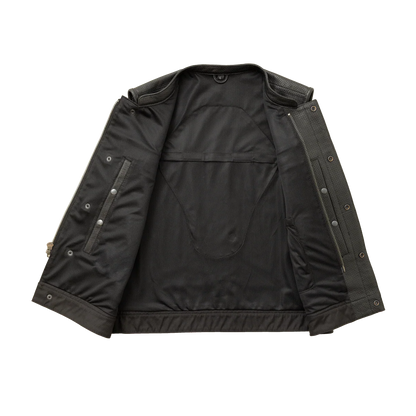 Men's Perforated Club Style Leather Motorcycle Vest- Lowside