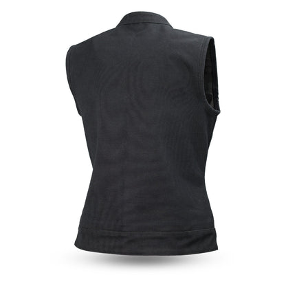 Women's Canvas Motorcycle Club Style Vest- "Ludlow"