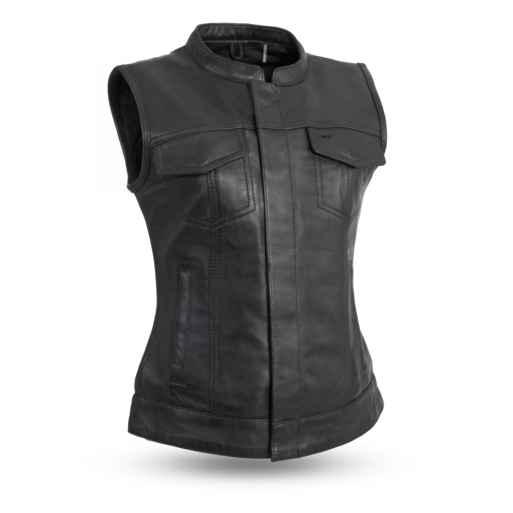 Women's "Ludlow" Motorcycle Leather Vest