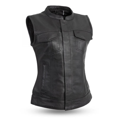 Women's "Ludlow" Motorcycle Leather Vest