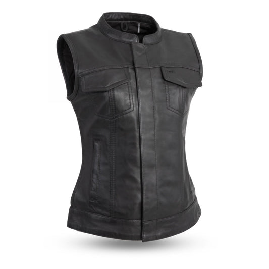 Women's "Ludlow" Motorcycle Leather Vest