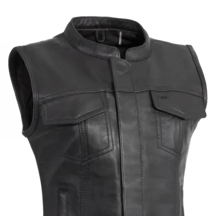 Women's "Ludlow" Motorcycle Leather Vest