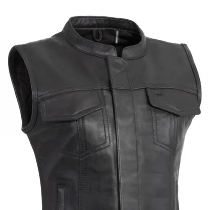 Women's "Ludlow" Motorcycle Leather Vest