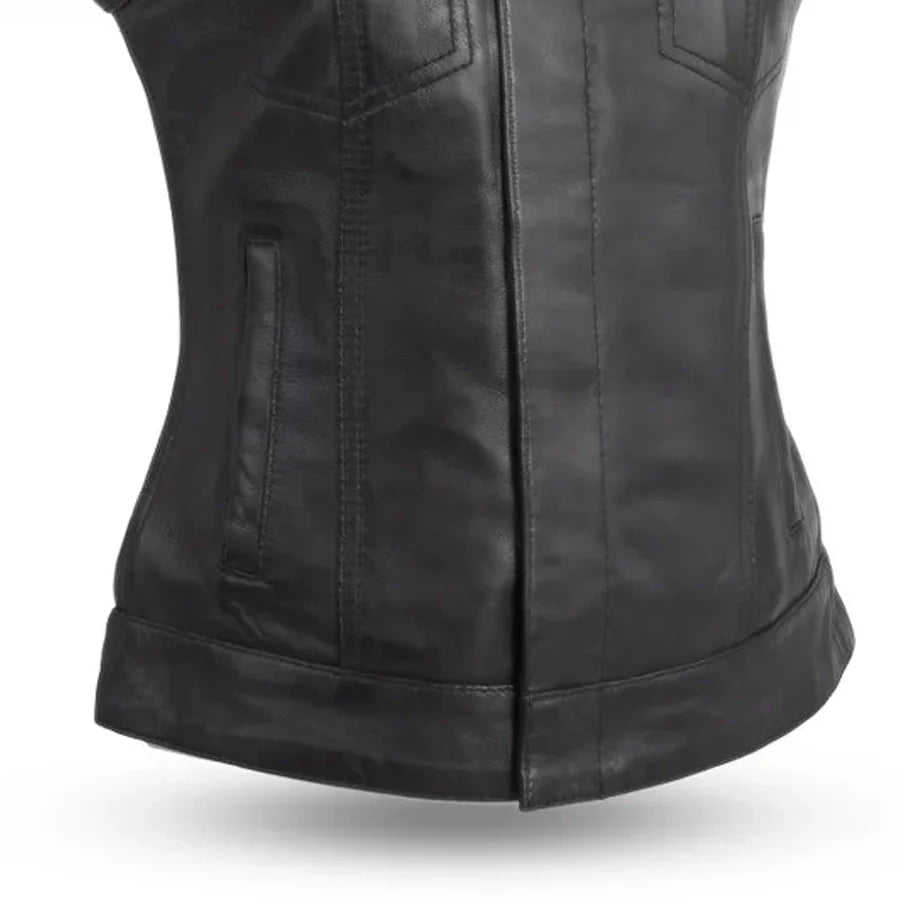 Women's "Ludlow" Motorcycle Leather Vest