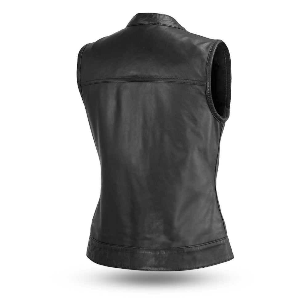 Women's "Ludlow" Motorcycle Leather Vest