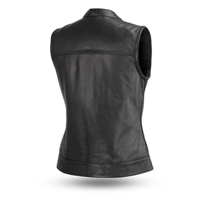 Women's "Ludlow" Motorcycle Leather Vest