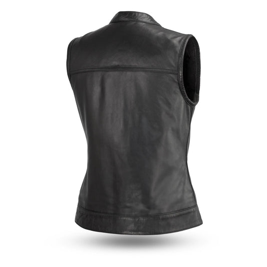 Women's "Ludlow" Motorcycle Leather Vest