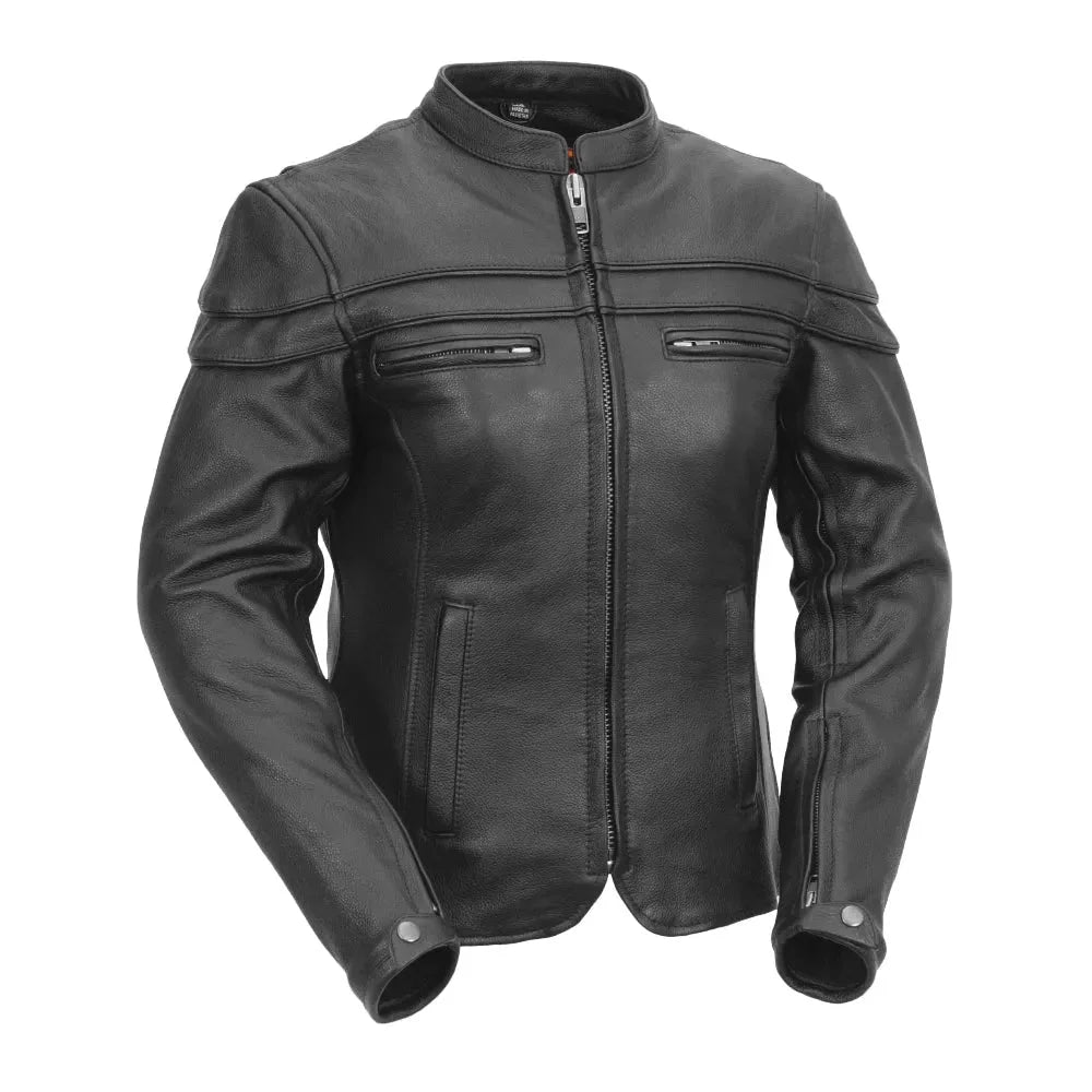 Women's Motorcycle Style Leather Jacket- "Maiden"